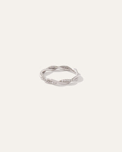 14K Diamond Petite Twist Band