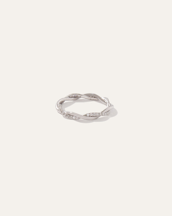 14K Diamond Petite Twist Band