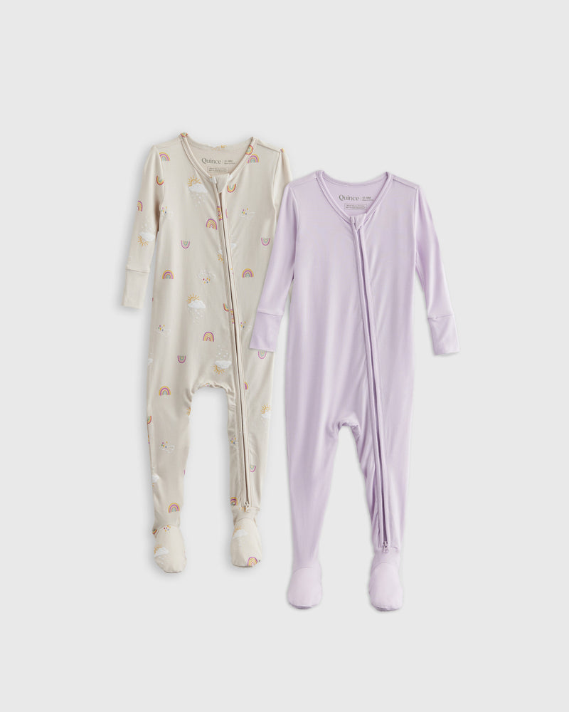 Bamboo Tight Fit Footie Pajamas 2-Pack