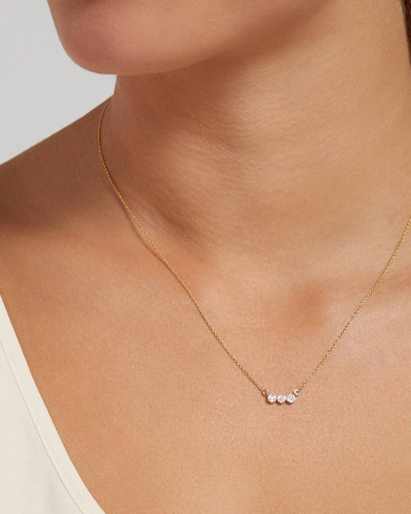 Three Diamond Cluster Necklace