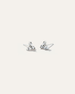 White Sapphire Triad Studs