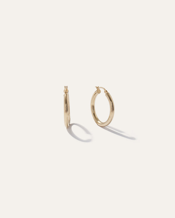 14K Gold Tube Hoops
